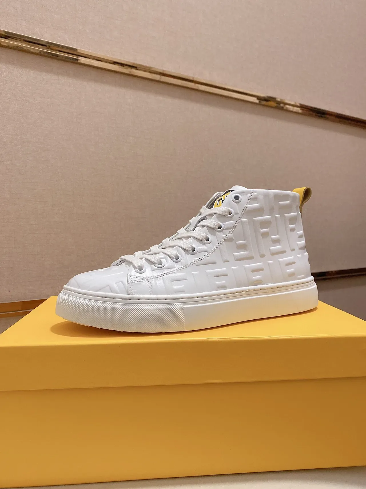 Fendi FF Monogram High-Top White Lifestyle Sneaker 6