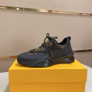 Fendi Runner noires et brunes Monogram Chunky Sneakers