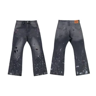 Gallery Dept Paint-Splatter Distressed Flared Jeans