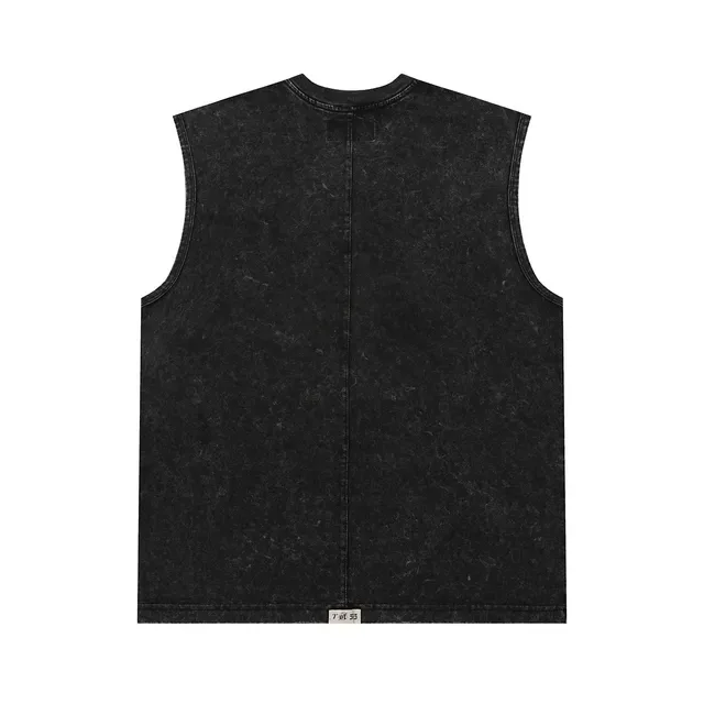 Débardeur Noir avec Impression Graphique Acid-Wash 4