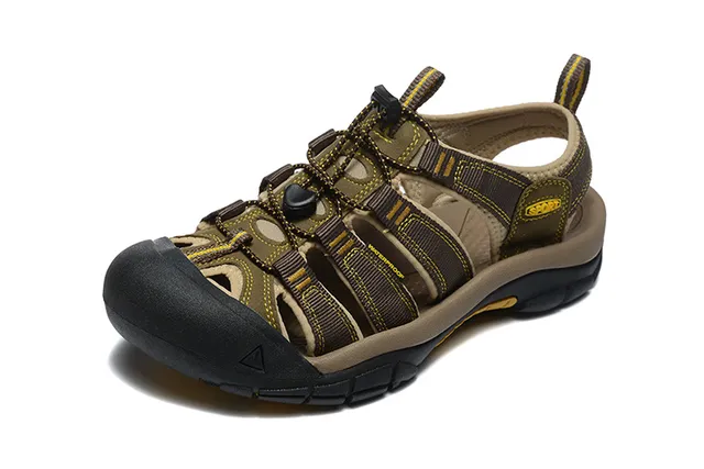 Sandales casuales avec multi-cordon ajustable et lacing en Army Green Black 3
