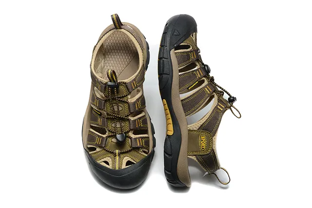 Sandales casuales avec multi-cordon ajustable et lacing en Army Green Black 5