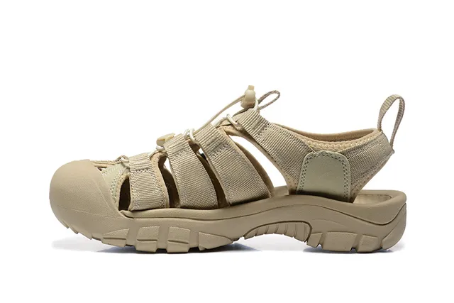 Sandales casuales avec multi-cordon ajustable et lacing en Army Green Black 15