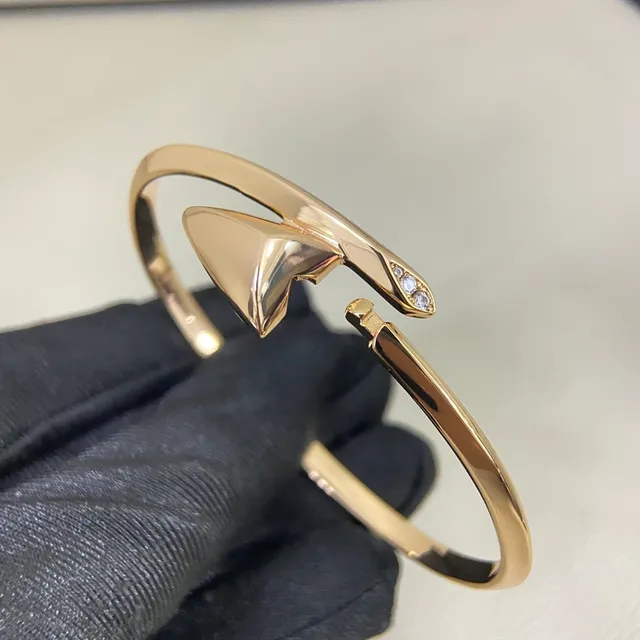 Arrowhead Motif Pavé Stone Open Bangle Bracelets 3