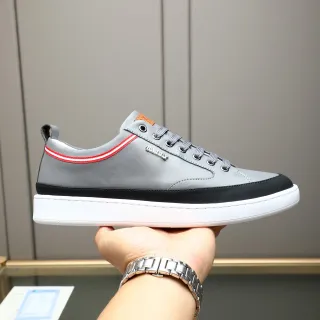 Bally حذاء رياضي رمادي وأسود جلد أسلوب حياة