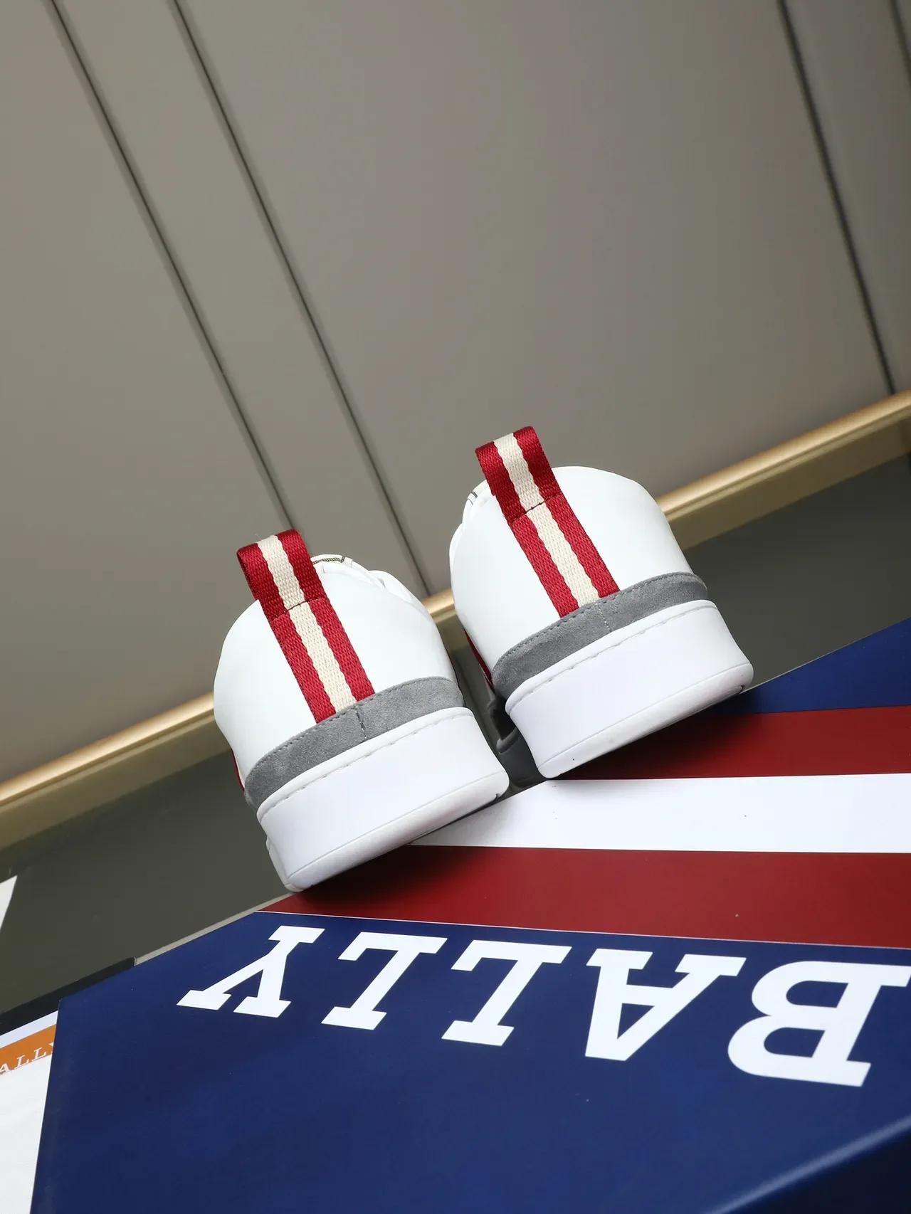 Bally White Red Leather Upper Suede Stripes Lifestyle Sneakers 4