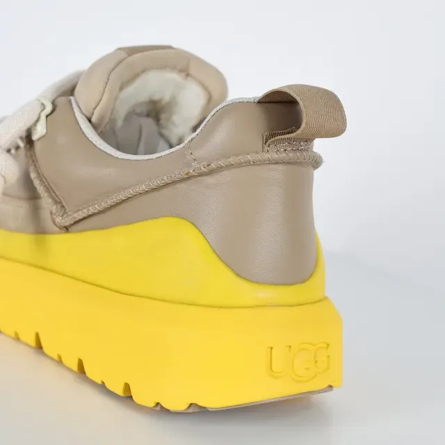 Zapatillas de plataforma de ante beige y amarillo 6