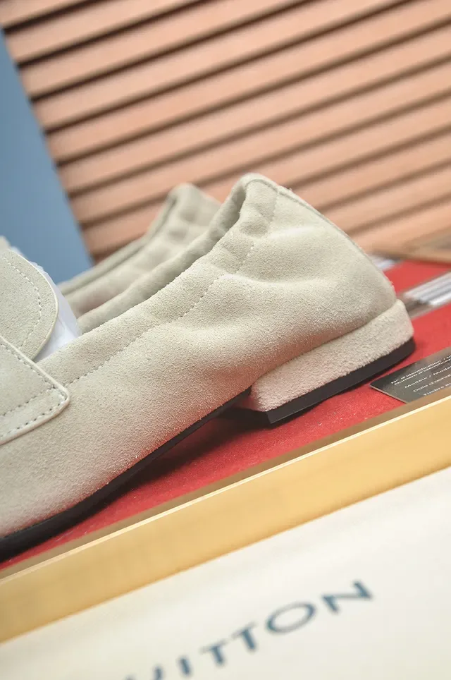 Beige Black Suede Penny Strap Loafer 2