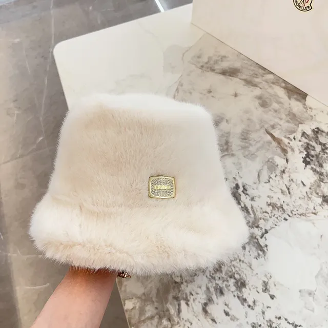 Beige Gold Faux Fur Plush Bucket Hat 8