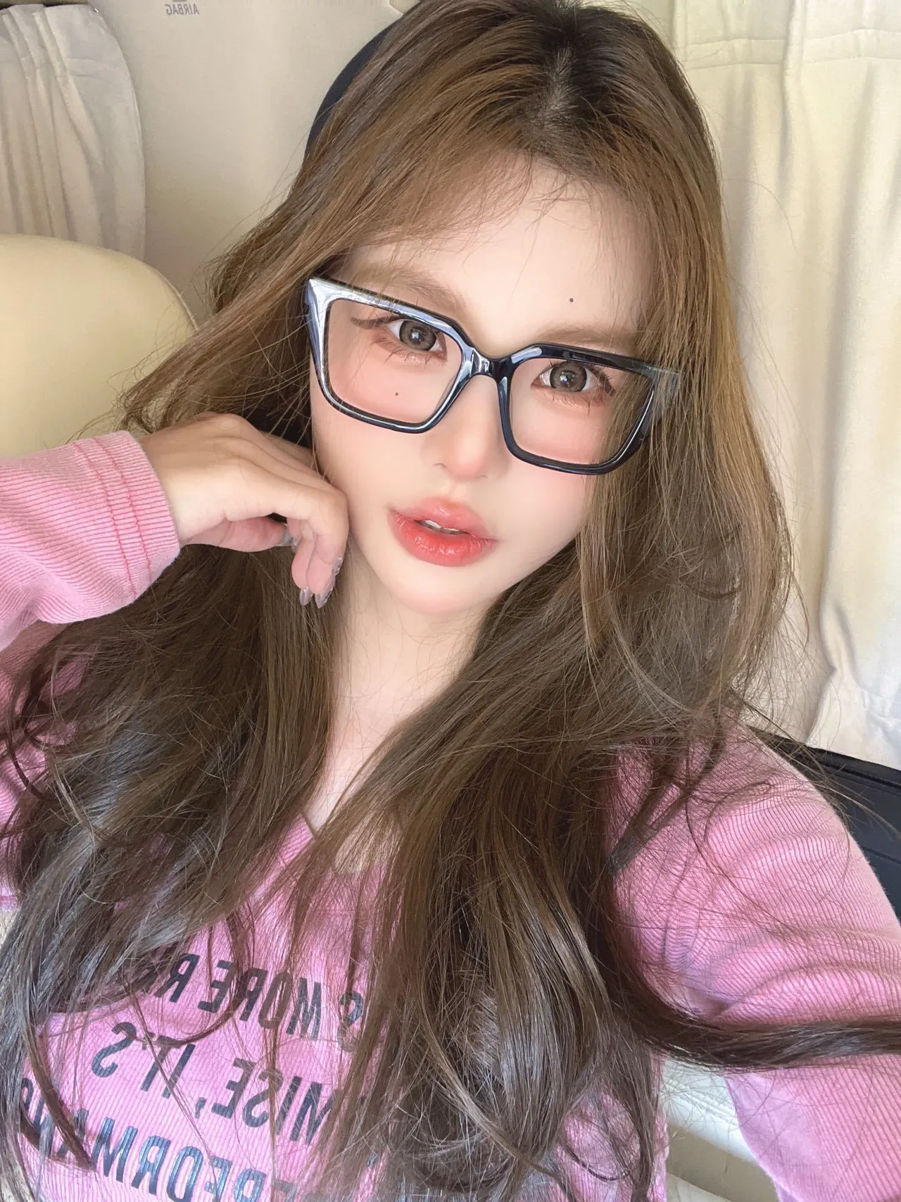 Beige Gold Rectangular Acetate Frame Metal Detailing Optical Glasses 6