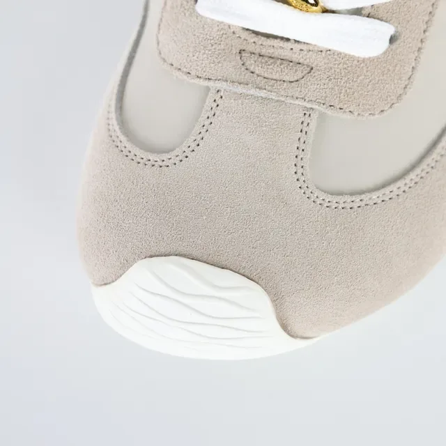 Beige Mixed-Material Retro Runner Lifestyle Sneakers 5