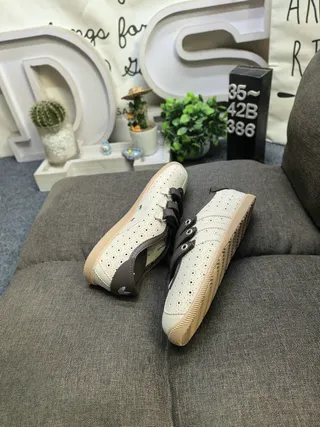 Beige Perforated Triple-Strap Casual Shoes 6