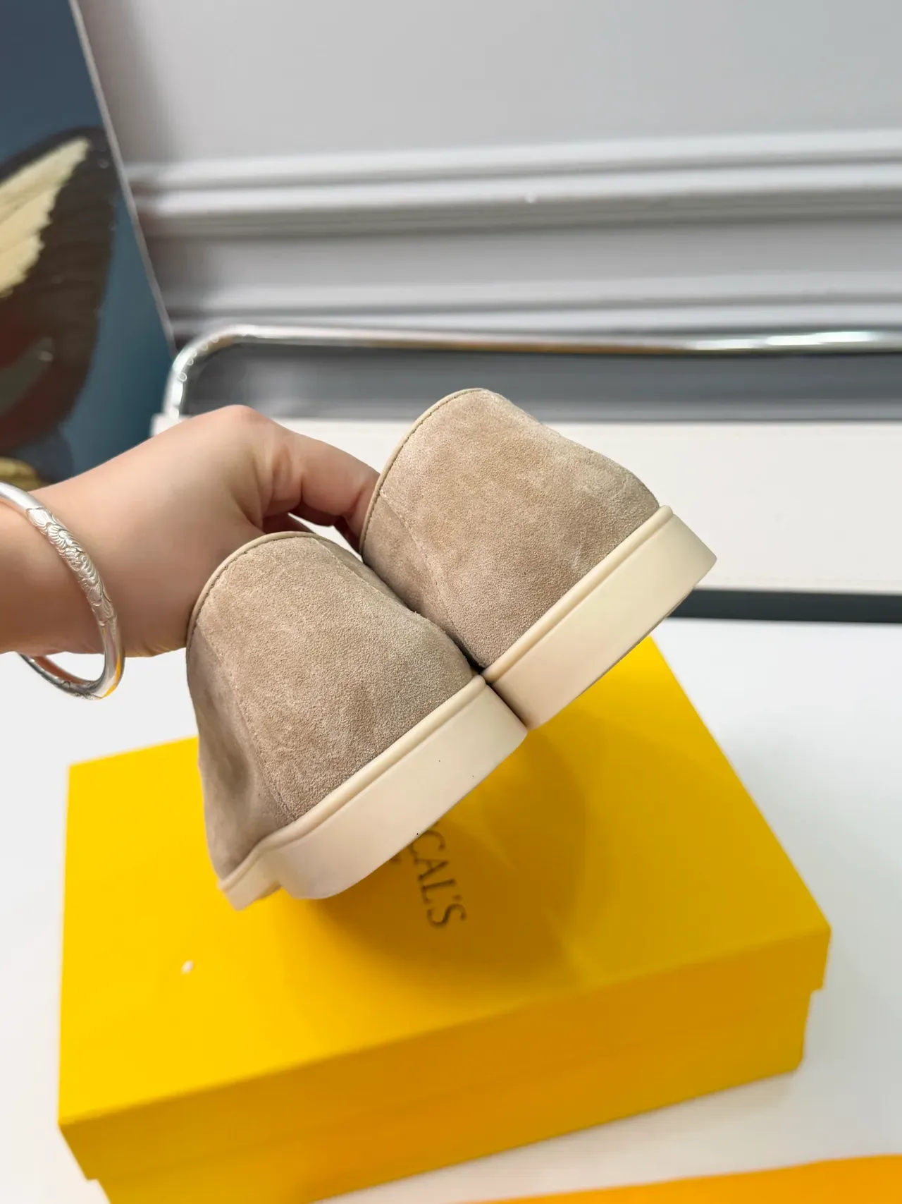 Beige White Suede Tassel Loafer 4