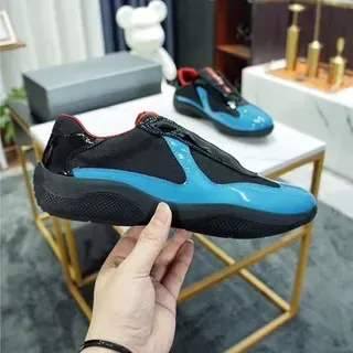حذاء رياضي نمط حياة أسود وأزرق سيان بدون أربطة slip-on