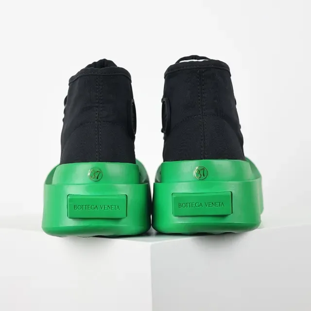 Black and Green High-Top Platform Sneakers 8
