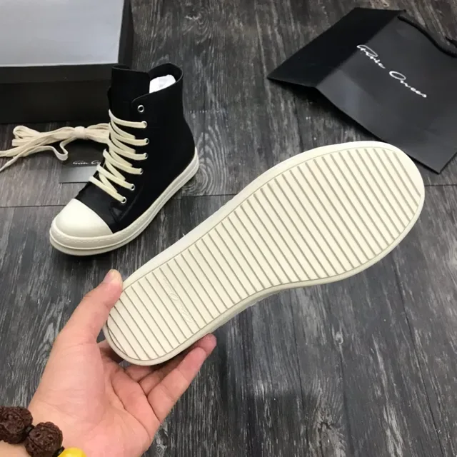Botín high top plataforma cuero negro y off-white 2