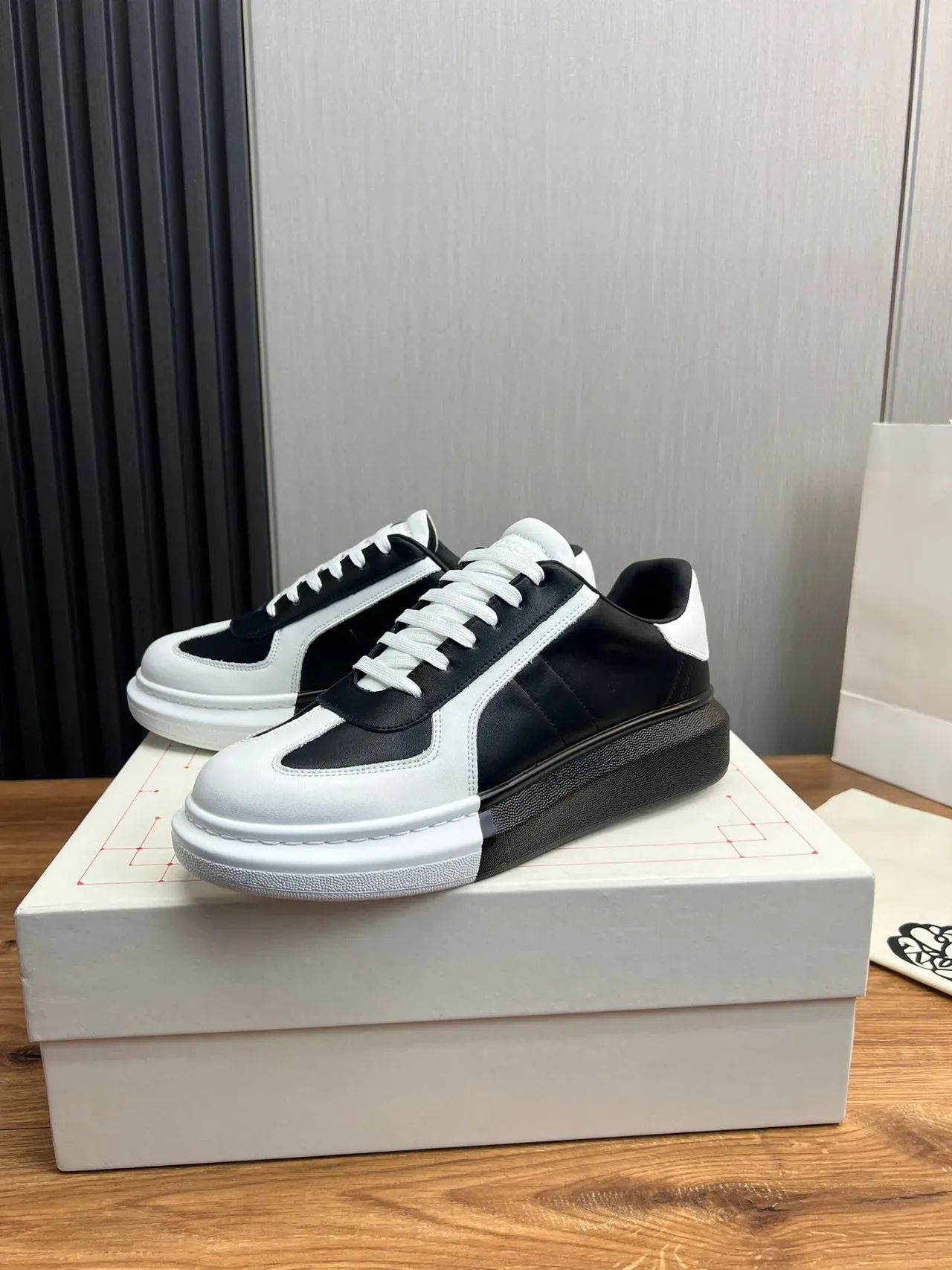 Black and White Two-Tone Platform Sneaker 9