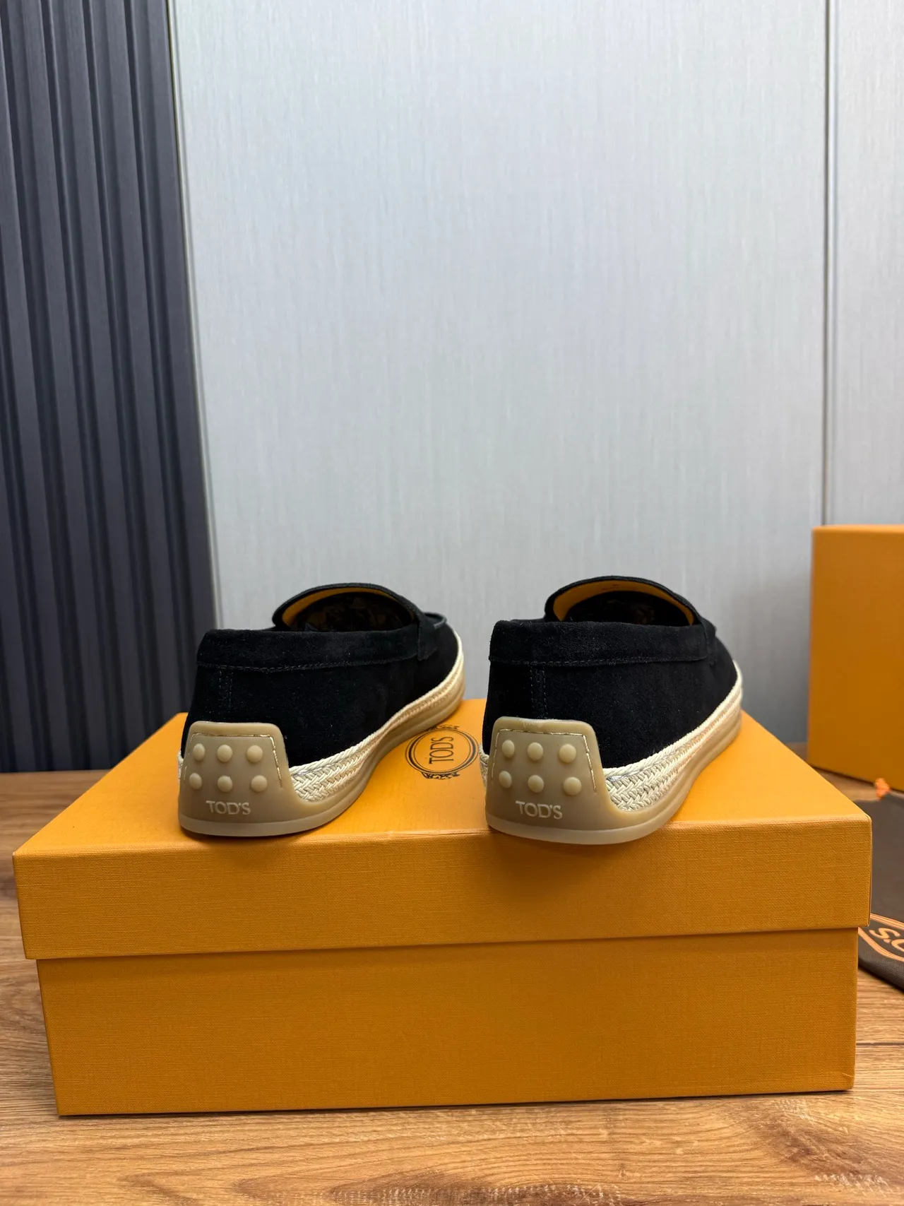 Black Beige Suede Penny Loafer 5