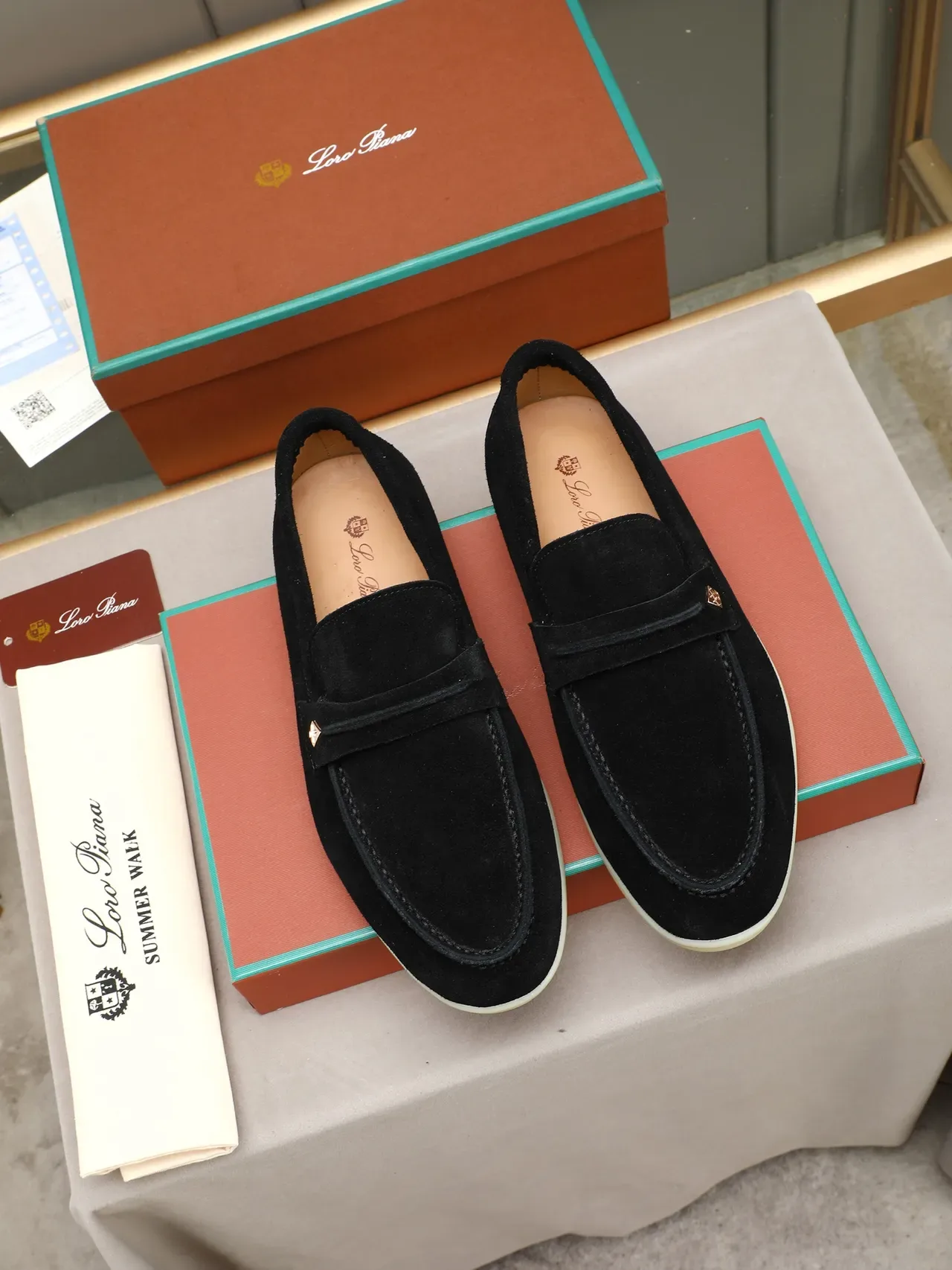 Black Beige Suede Upper Penny Strap Loafer 2