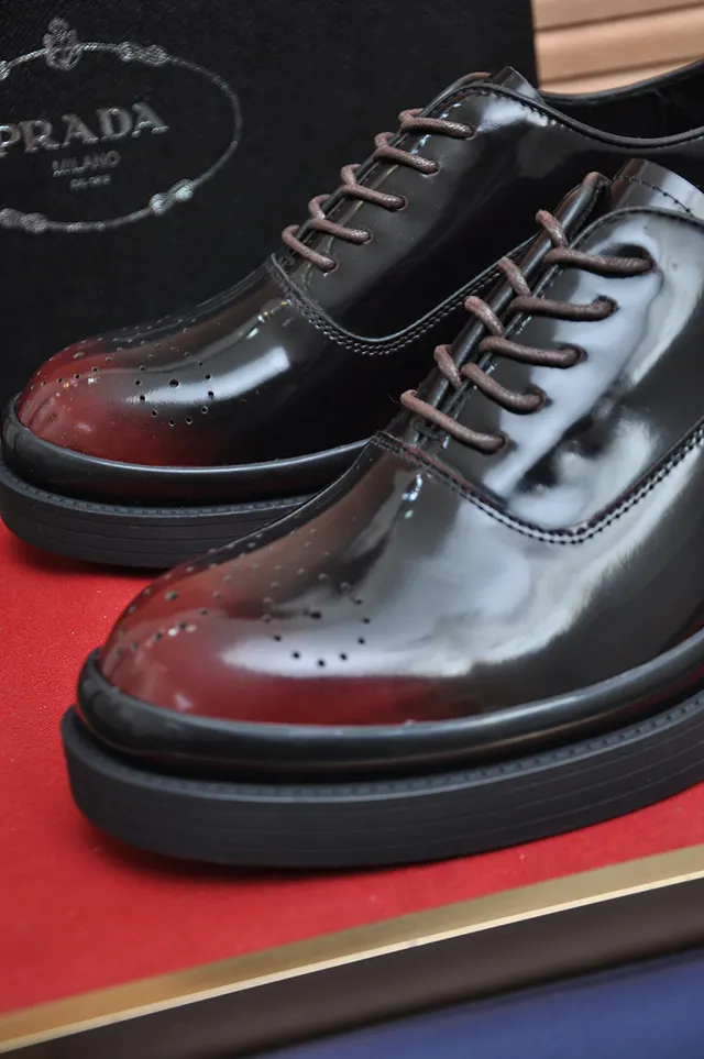 Black Burgundy Glossy Patent Leather Platform Sole Brogue 2