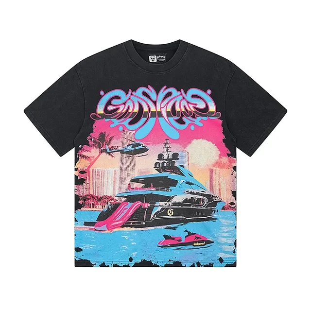 Black Graphic-Print Oversized Double-Sided T-Shirt 2