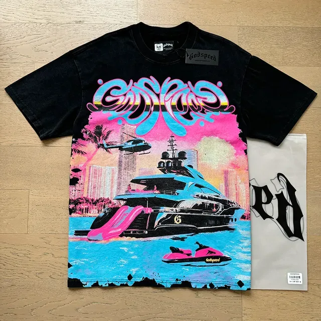 Black Graphic-Print Oversized Double-Sided T-Shirt 5