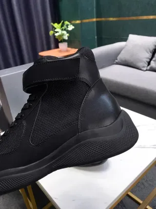 Black High-Top Ankle-Strap Lifestyle Sneakers 3