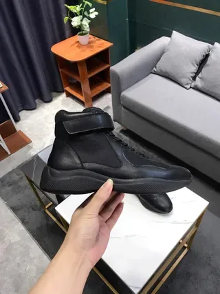 Black High-Top Ankle-Strap Lifestyle Sneakers 4