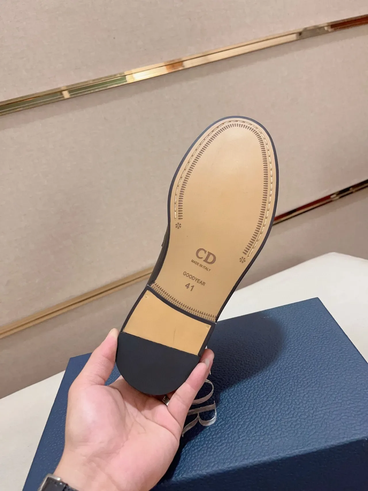 Black Leather and Textured Fabric Penny Strap Loafer 2