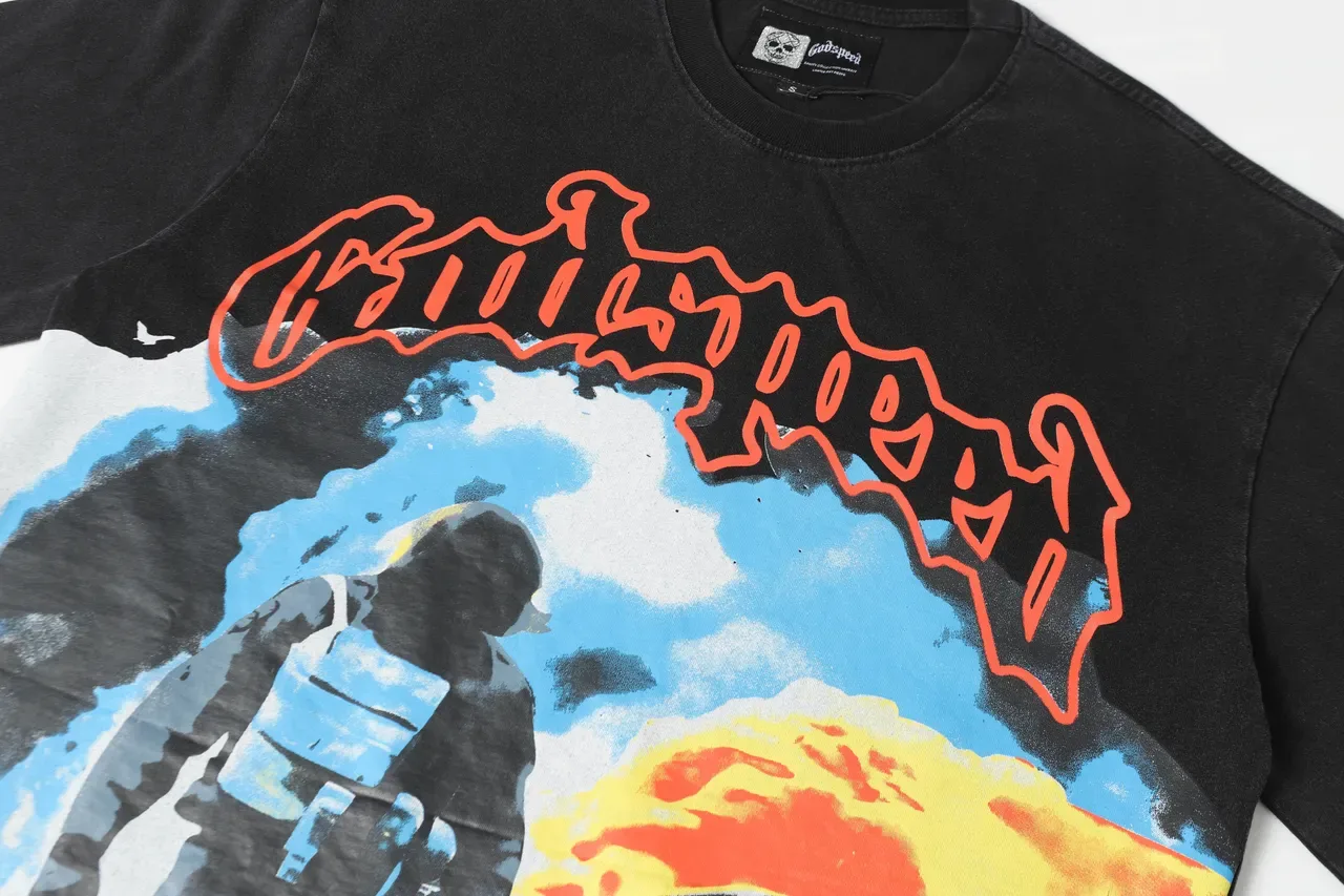 Black Oversized Graphic-Print T-Shirt 5