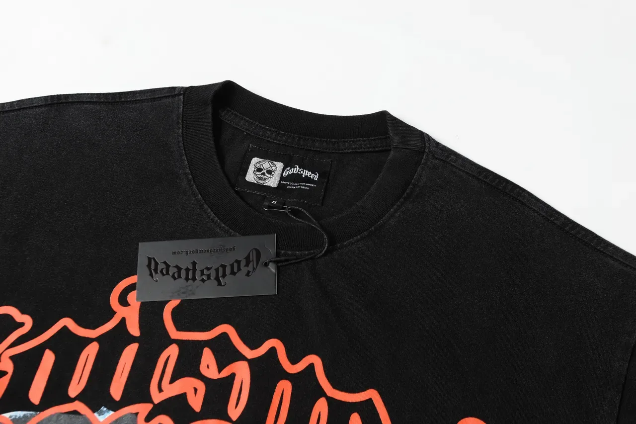 Black Oversized Graphic-Print T-Shirt 13