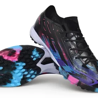 Black Pink Cyan Graphic Turf Soccer Shoes