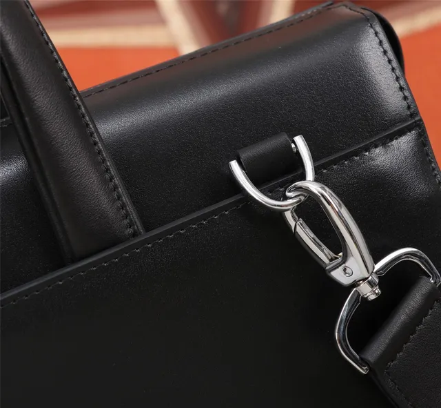 Black Structured Smooth Leather-Like Finish Handbag 3