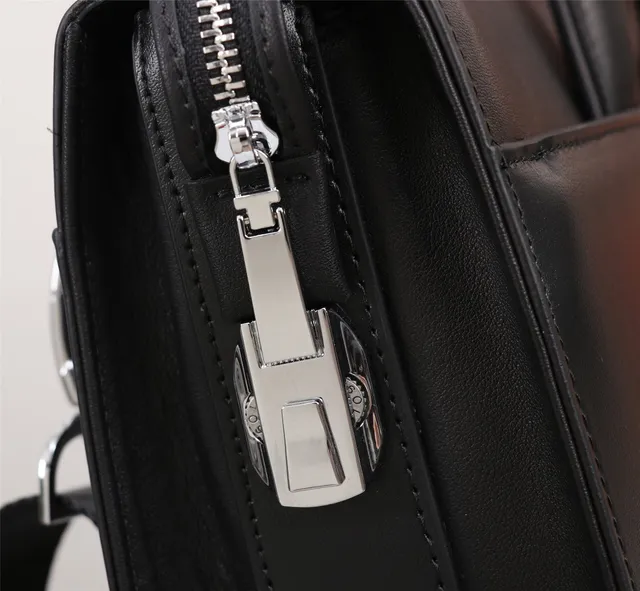 Black Structured Smooth Leather-Like Finish Handbag 4