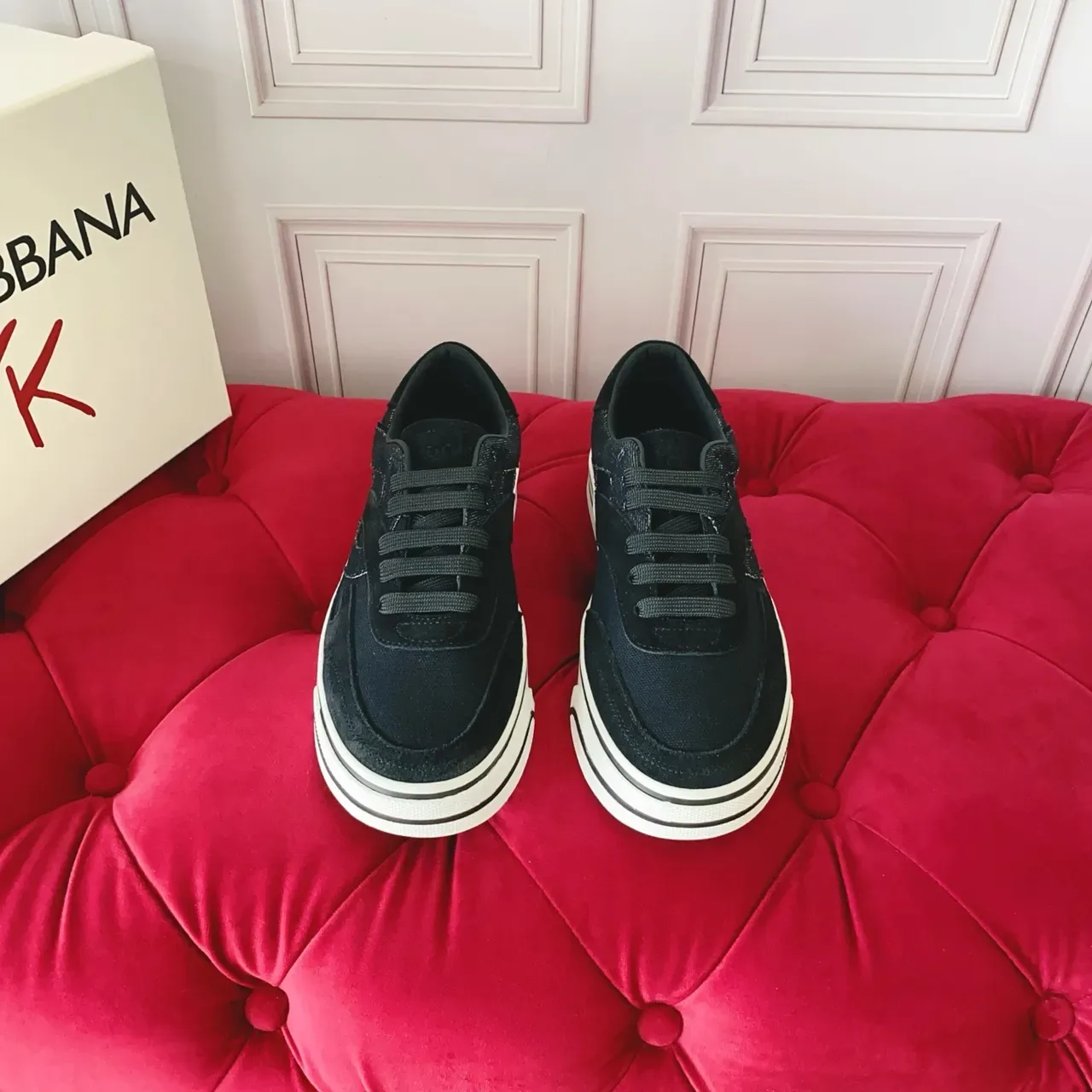 Black Suede and Textile Low-Top Lifestyle Sneakers 5