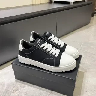 Black White Canvas Upper Rubber Toe Cap Sneakers