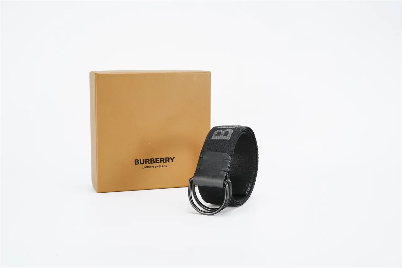 Black White Woven Strap Leather Keeper Canvas Belt 7