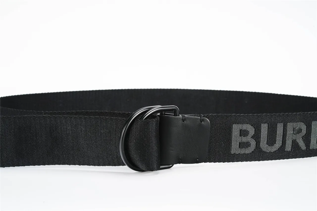 Black White Woven Strap Leather Keeper Canvas Belt 8