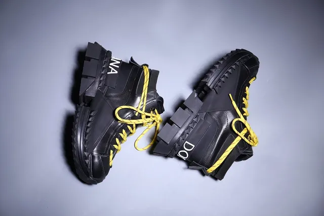 Black Yellow High-Top Platform Chunky Sneakers 3