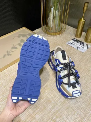 Blue and Cream Chunky Strap Sneakers 3