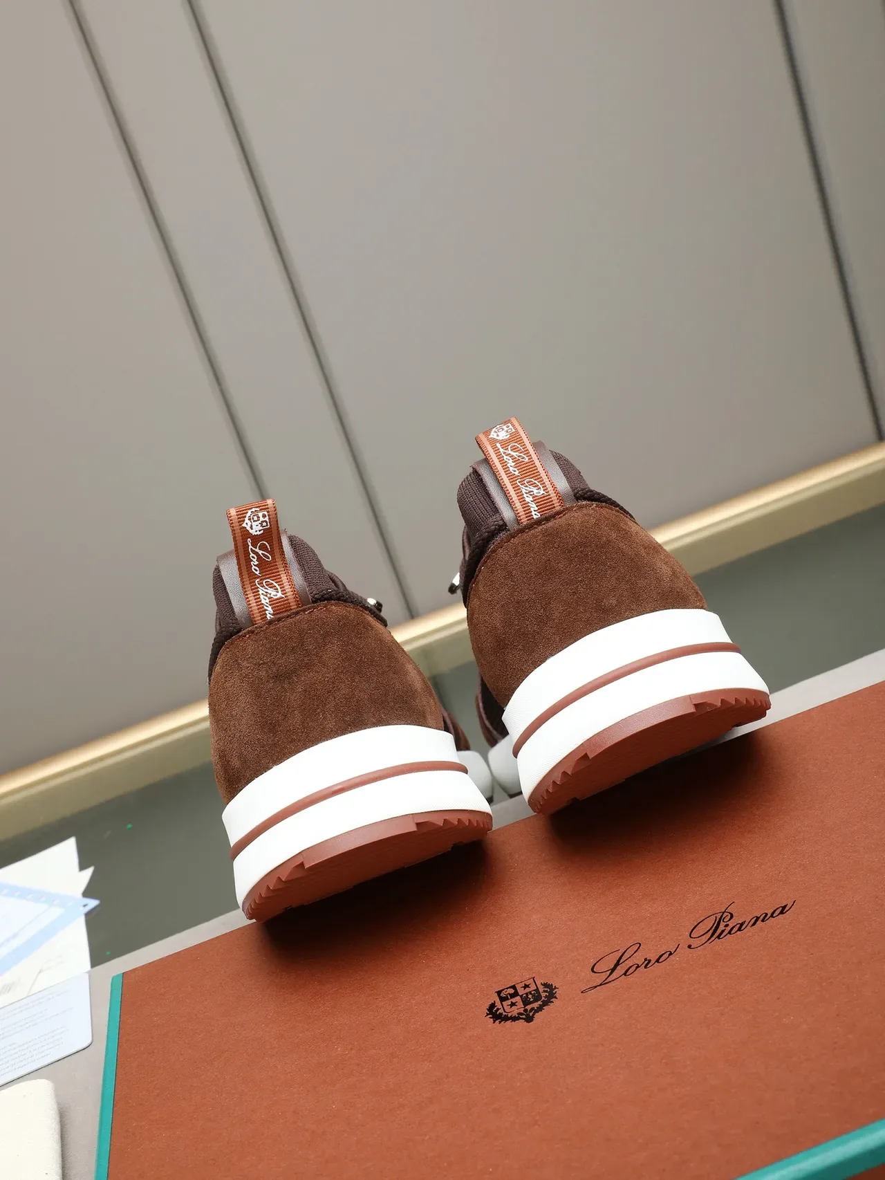 Brown and White Mesh-Suede Lifestyle Sneaker 3