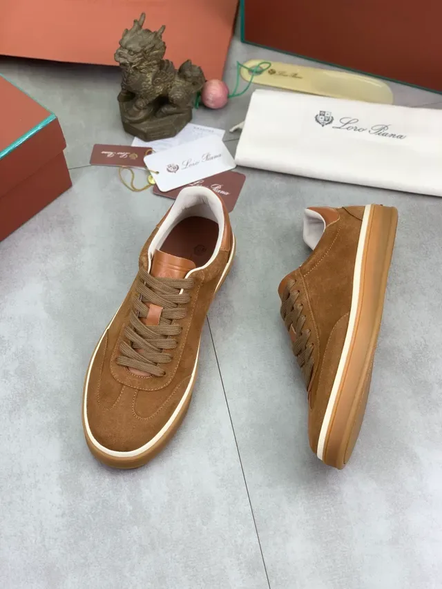 Brown Beige Suede Upper Gum Cupsole Sneakers 5