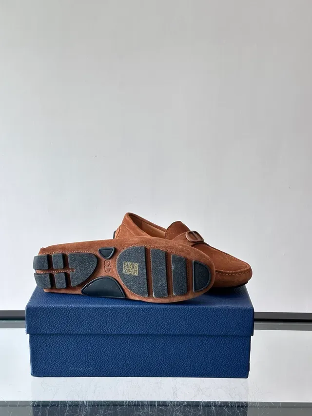 Brown Black Suede Upper Moc-Toe Construction Loafer 2