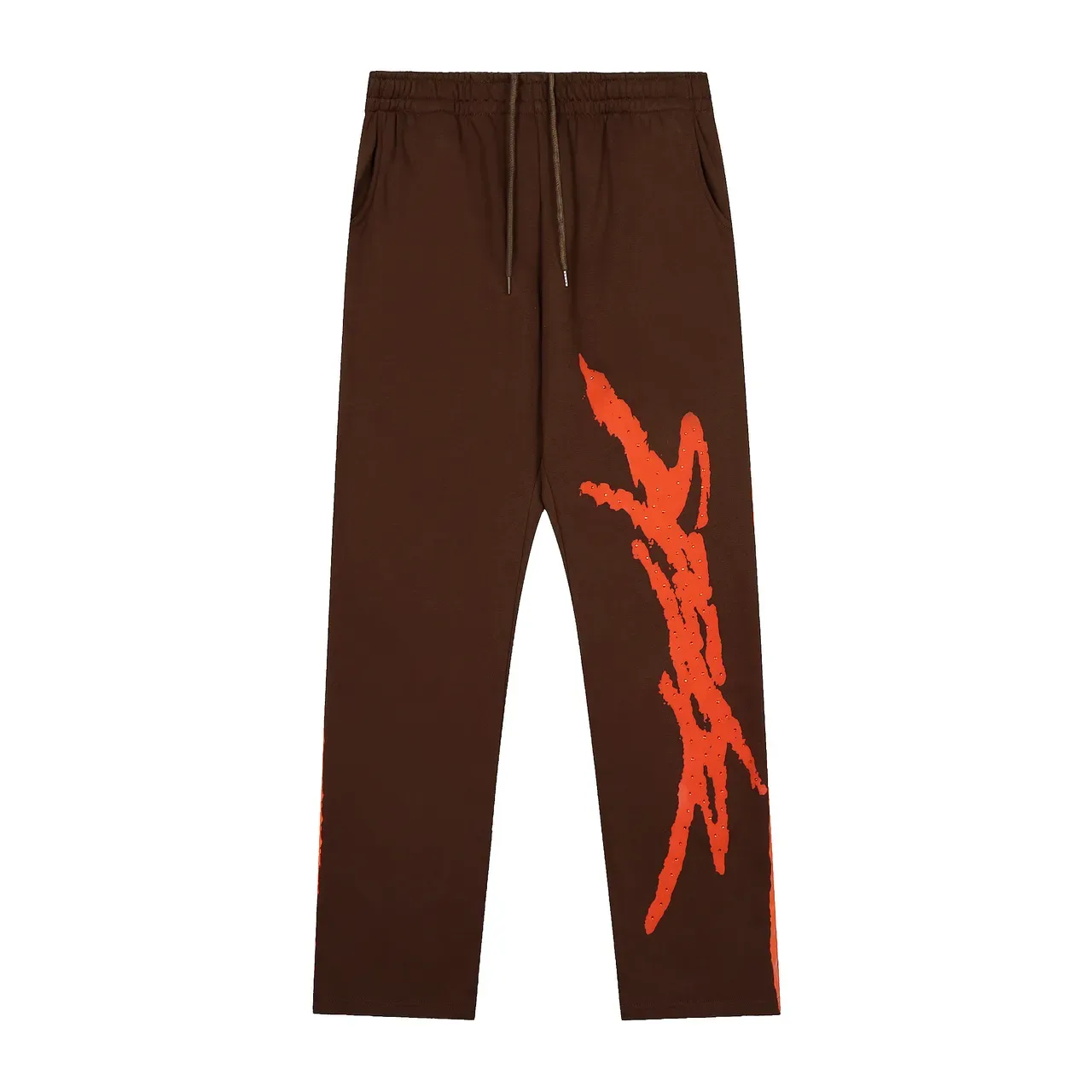 Brown or Black Graphic-Print Oversized Hoodie and Sweatpants Tracksuit 6