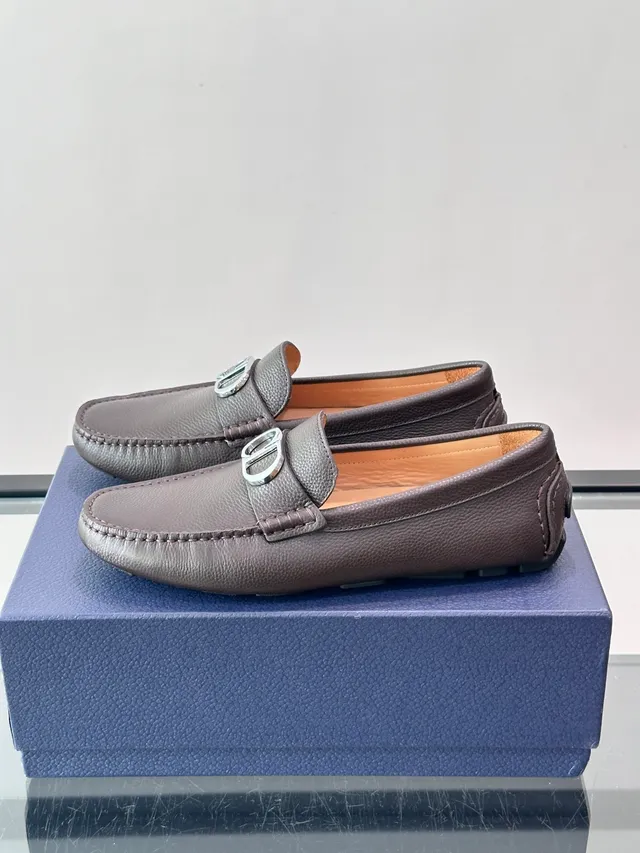 Brown Pebbled Leather Horsebit Loafer 5