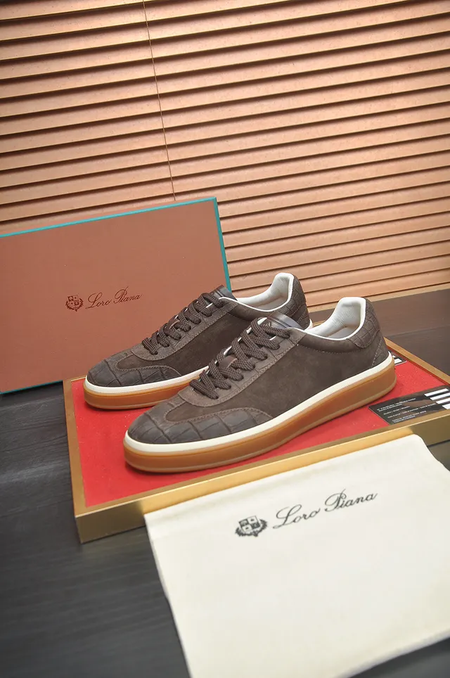 Brown Suede Croc-Embossed Lifestyle Sneaker 4