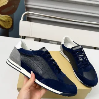 Brunello Cucinelli 海军蓝与灰色混合材质生活方式运动鞋