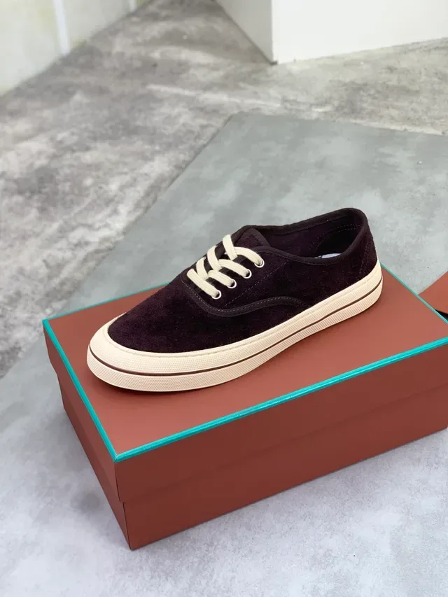 Chaussures canvas bordeaux beige daim haut lacets crème 4