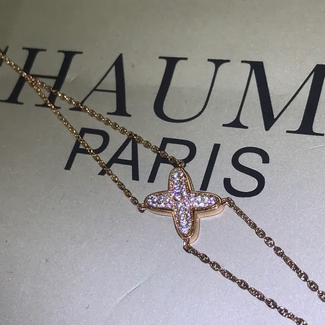 CHAUMET Étoile de Mer Silver Gold Star-Shaped Pavé Motif Fine Chain-Link Bracelet 5