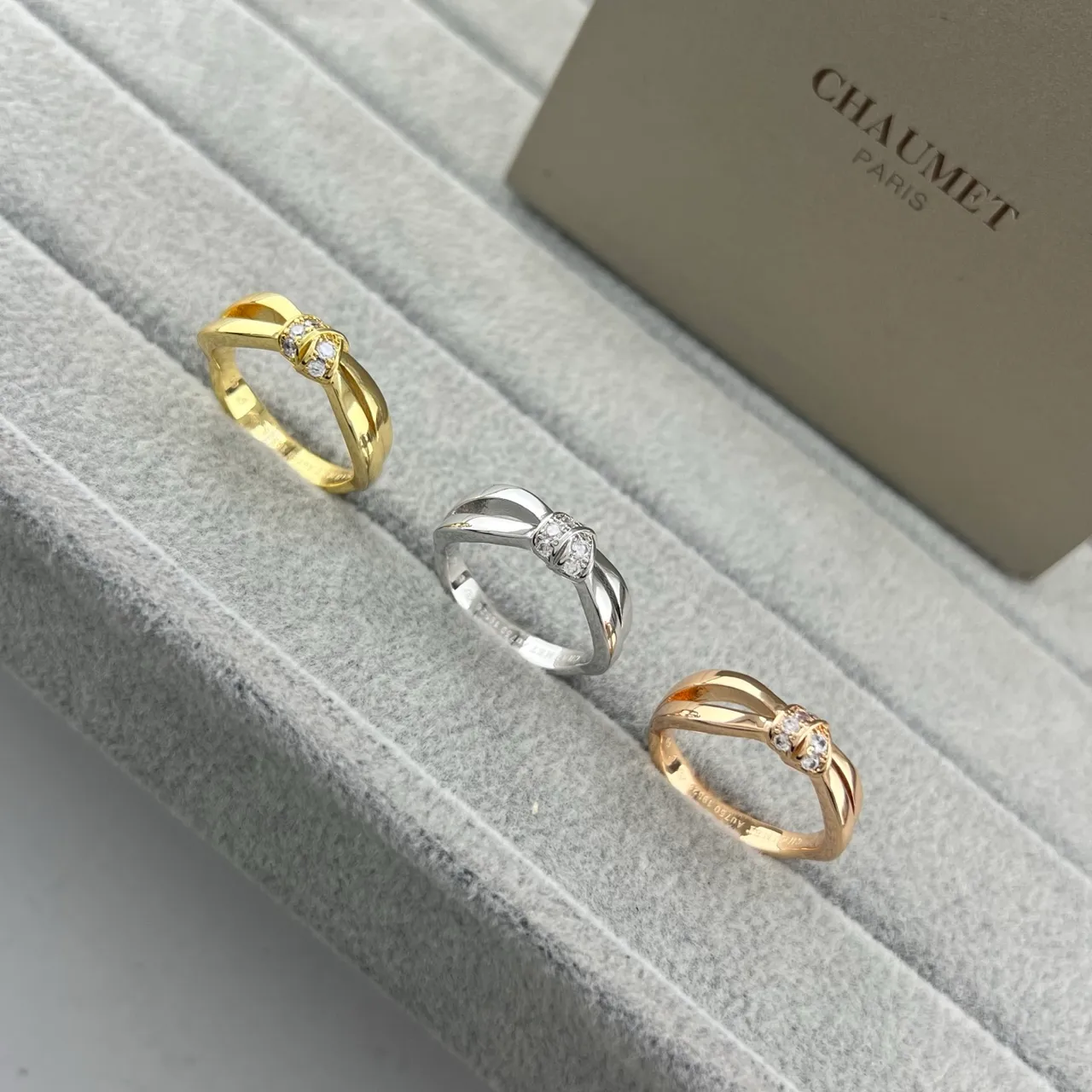 CHAUMET Liens Bow Knot Pavé Diamond Ring 8